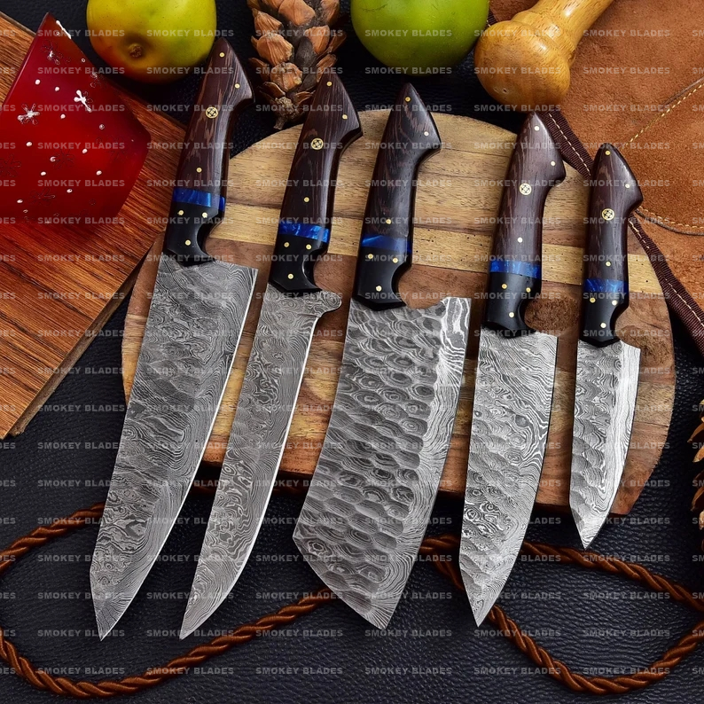 Custom Handforged Damascus Steel Chef Knives Set Bbq Knife S - Inspire  Uplift