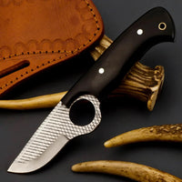 Ranch Bull Cutter Knife - Custom Rasp Tool Steel with Buffalo Horn Handle