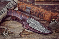 Handmade Damascus Steel Hunting Knife