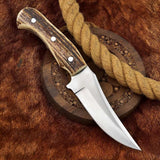 Handcrafted Custom Deer Skinning Knife with Antler Handle