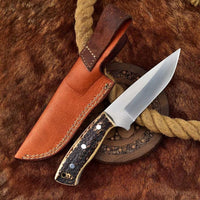 Custom Handmade Great Skinning Knife with Leather Sheath