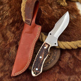 Custom Handmade Good Skinning Knife with Leather Sheath