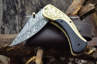 Handmade Damascus Steel Pocket Folding knife