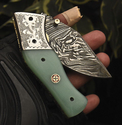 Handmade Damascus Steel Pocket Folding knife