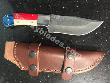 Texas Flag Handle Skinner Hunter Knife